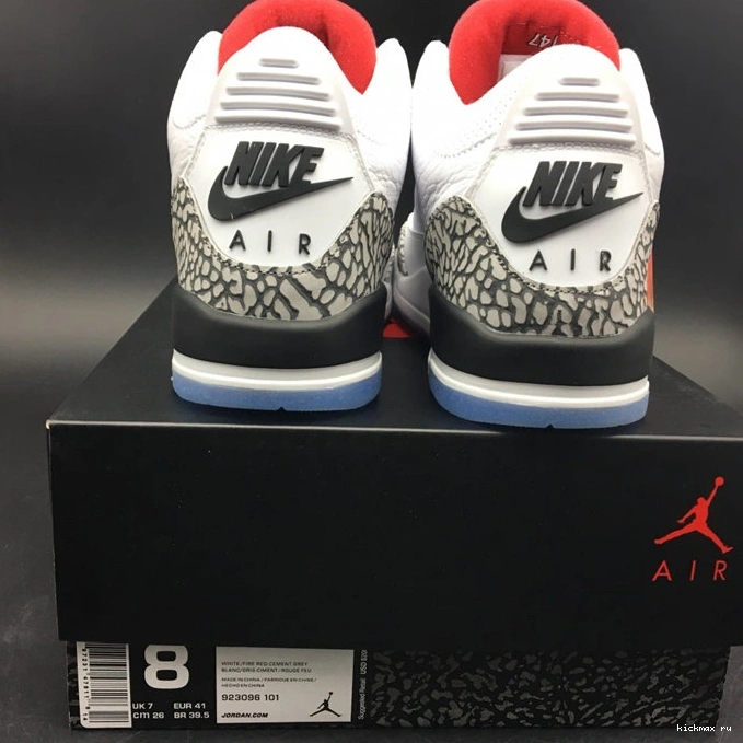 Rep White Tailored Jordan3 3851 923096- Throw Cement Line Free 1026